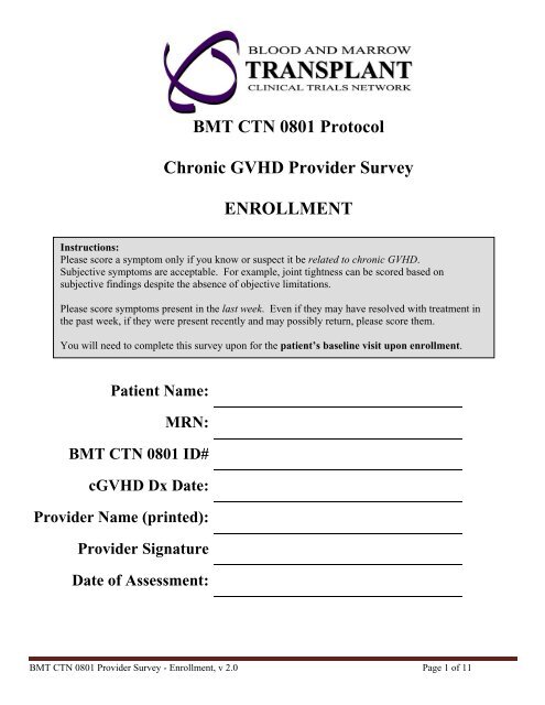Chronic GVHD Provider Survey
