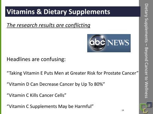 Vitamins and Supplements - Fred Hutchinson Cancer Research ...