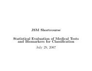 JSM Shortcourse Statistical Evaluation of Medical Tests - Fred ...