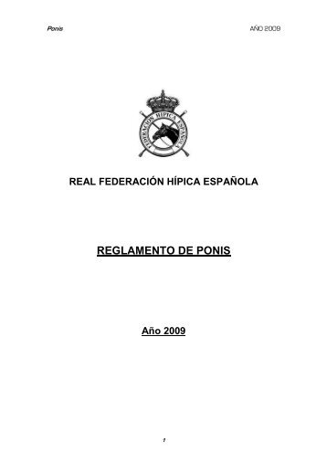 Reglamento de Ponis 2009 - Federación Hípica de Madrid
