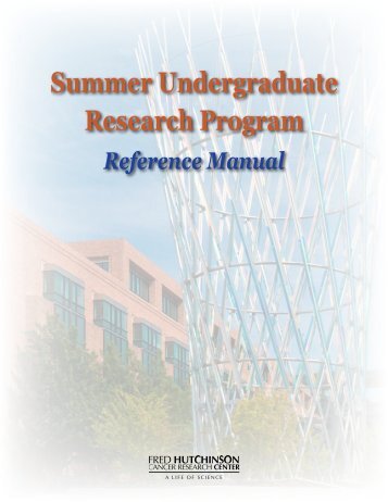 Summer Undergraduate Research Program - Fred Hutchinson ...