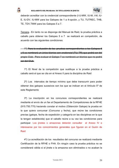 Reglamento de Titulaciones - Federación Hípica de Madrid