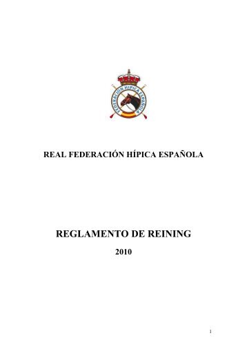 REGLAMENTO PARA CONCURSOS DE REINING - federación de ...