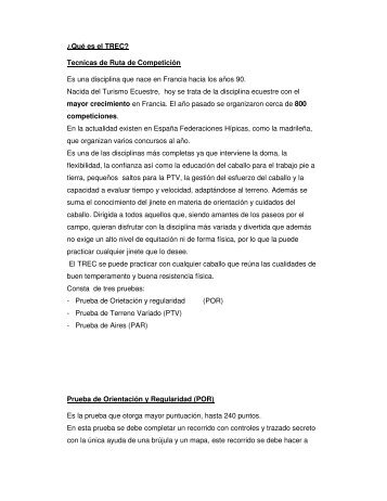 ¿Qué es el TREC? - Federación Hípica de Madrid