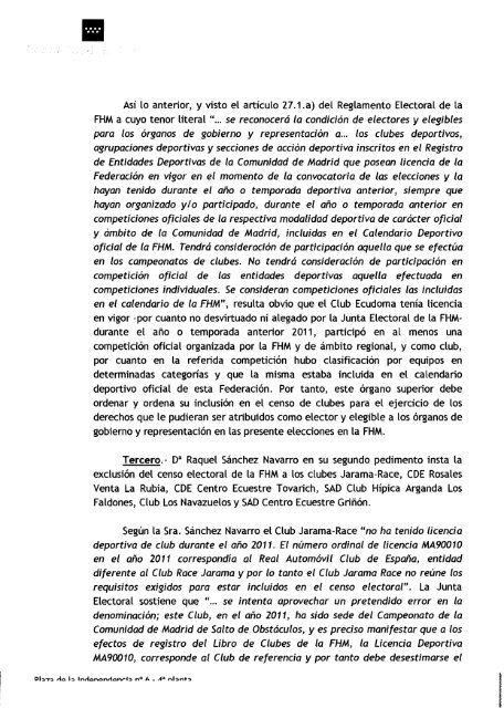 Resolución 78/12 de la Comisión Jurídica del Deporte - Federación ...