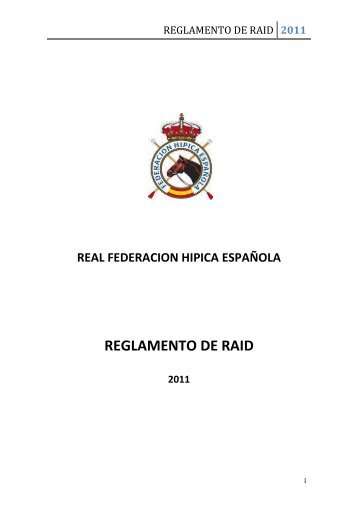 REGLAMENTO DE RAID - Federación Hípica de Madrid