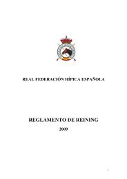 (Real Federación Hípica Española) referentes al Reining - La Codina