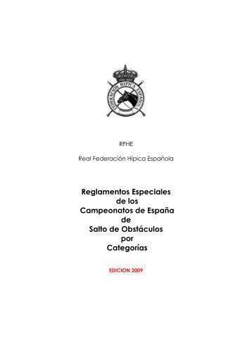 Reglamentos Especiales de los Campeonatos de España de Salto ...