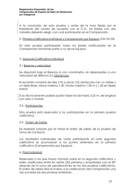 Reglamentos Especiales de los Campeonatos de España de Salto ...