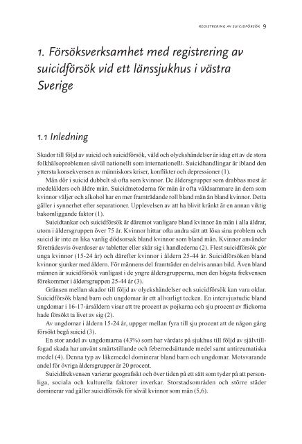 Registrering av suicidförsök, 297 kB - Statens folkhälsoinstitut