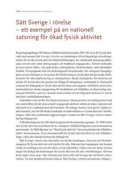 Fysisk aktivitet och folkhälsa