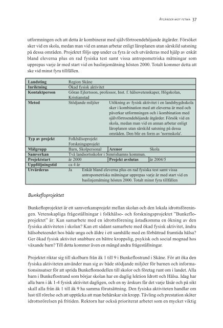 Åtgärder mot fetma, 963 kB - Statens folkhälsoinstitut