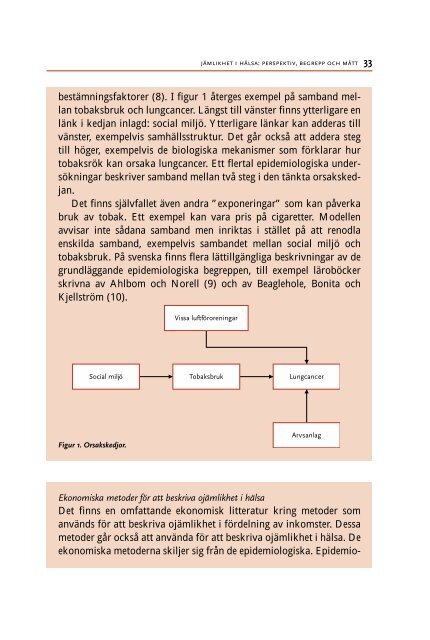 jämlikhet i hälsa: perspektiv, begrepp och mått - Statens ...