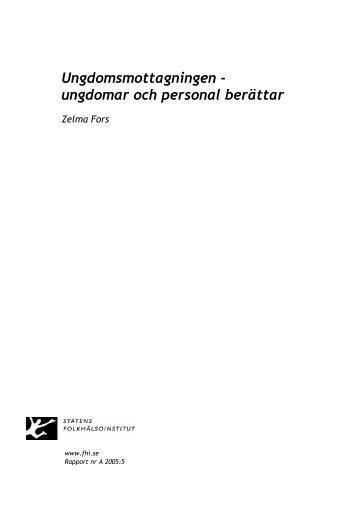 Ungdomsmottagningen - ungdomar och personal berättar - FSUM