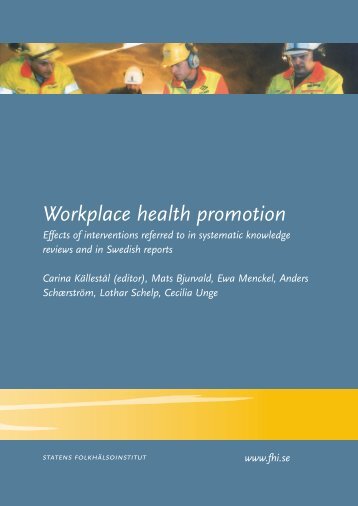 Workplace health promotion - Statens folkhälsoinstitut