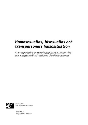 Homosexuellas, bisexuellas och transpersoners hälsosituation, 1.33 ...