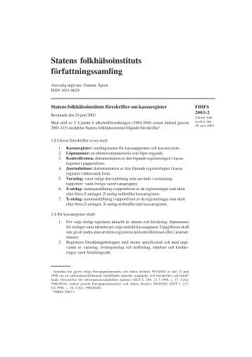 FHIFS 2003:2, 404 kB - Statens folkhälsoinstitut