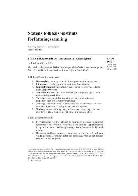 FHIFS 2003:2, 404 kB - Statens folkhälsoinstitut