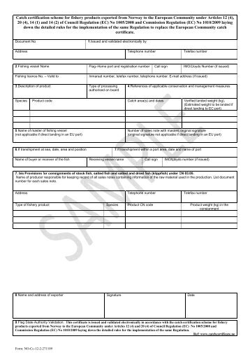 Catch certification scheme for fishery products ... - Regjeringen.no
