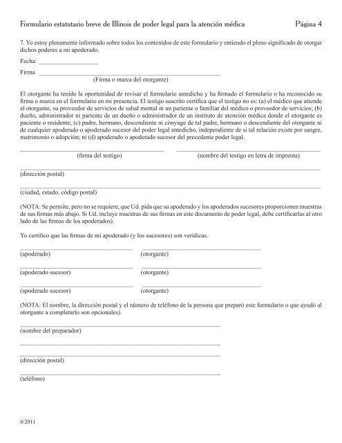 Aviso para el individuo que firma el formulario estatutario ... - FHN