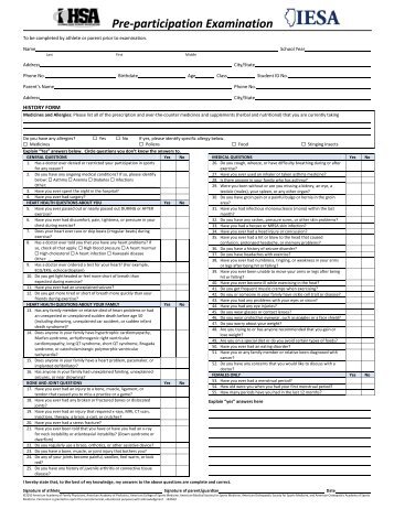 Pre-Participation Examination (Physical Exam)