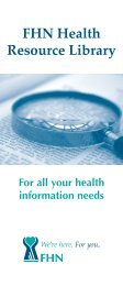 Learn more about the FHN Health Resource Library