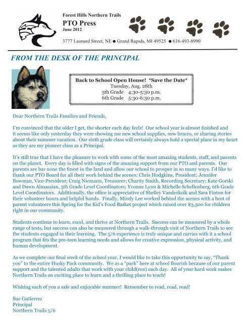 PTO Newsletter 05 12.indd - Forest Hills Public Schools