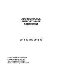 Administrative Support Staff Agreement - Forest Hills Public Schools