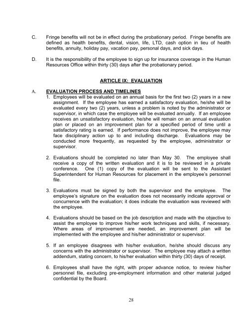 Administrative Support Staff Agreement - Forest Hills Public Schools