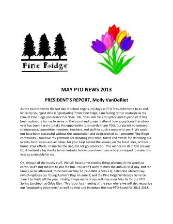 MAY PTO NEWS 2013