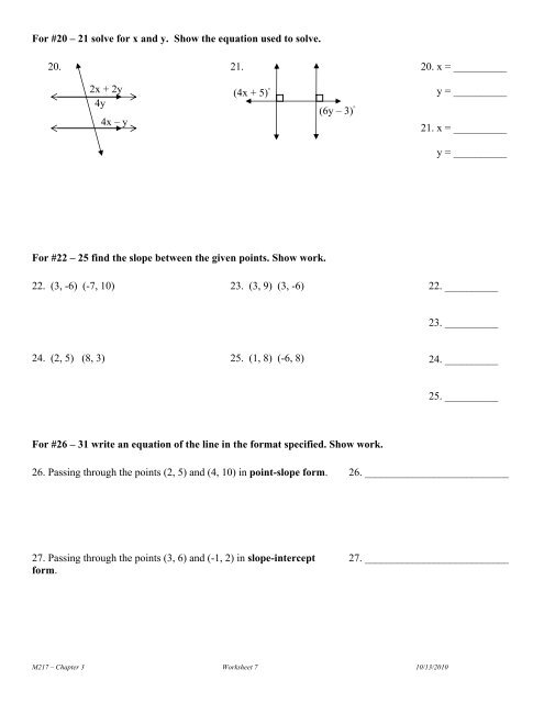 Worksheet 7