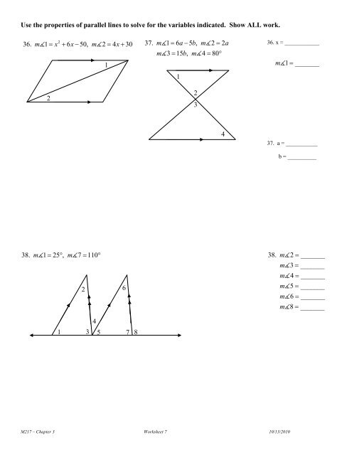 Worksheet 7