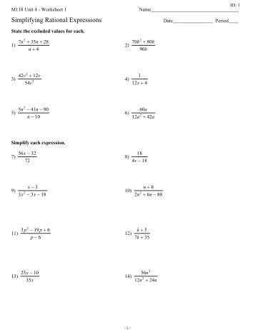 Homework help factoring rational expressions