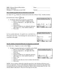 Derivatives Worksheet 3