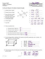 Geometry M217 Name Chapter 3: Test Review Date Hour ...