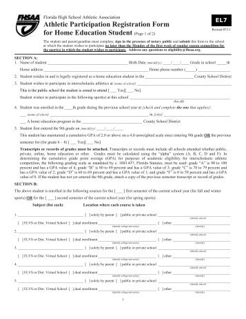 Athletic Participation Registration Form for ... - Viera High School