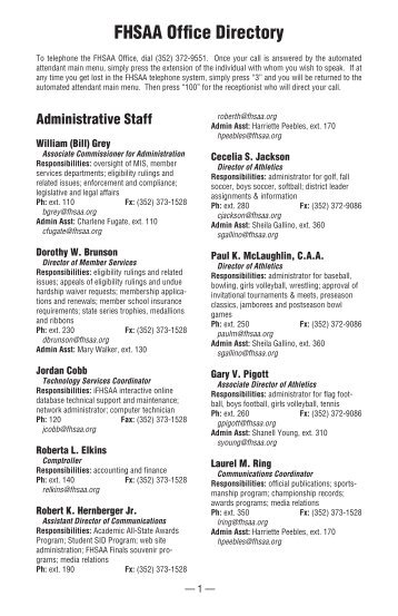 04-05 directory - Florida High School Athletic Association