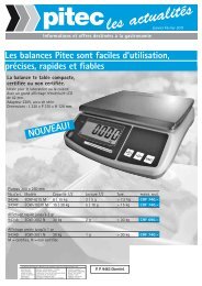 Les balances Pitec sont faciles d'utilisation, précises, rapides et fiables