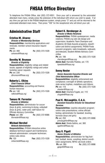 07-08 directory - Florida High School Athletic Association