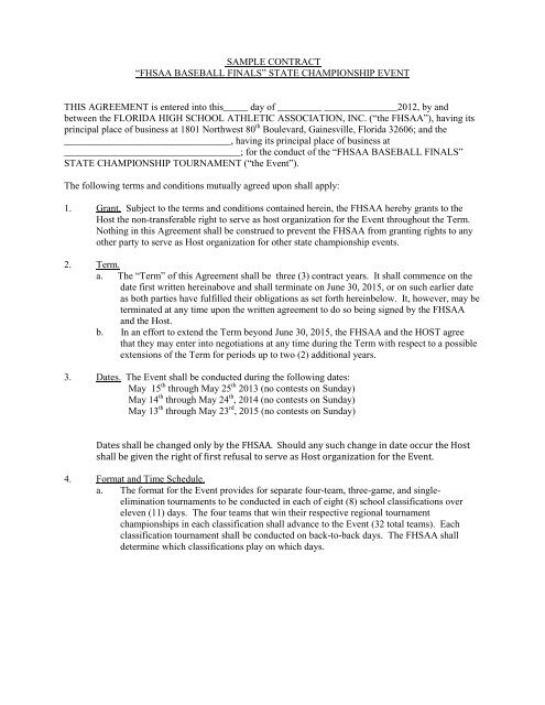 Event Hosting Agreement Template