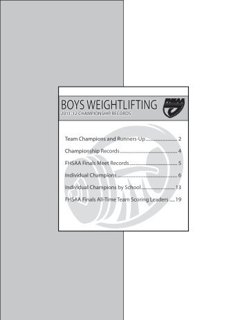 BOYS WEIGHTLIFTING - Florida High School Athletic Association