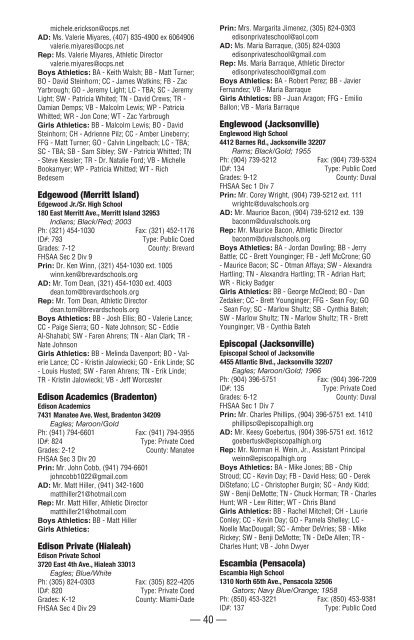 FHSAA Office Directory - Florida High School Athletic Association