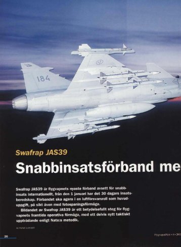 Swafrap JAS39, snabbinsatsförband med Gripen