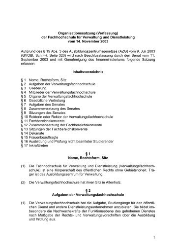 Verfassung - FHVD - Fachhochschule für Verwaltung und ...