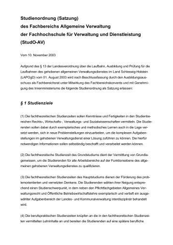 StudO-AV - FHVD - Fachhochschule für Verwaltung und ...