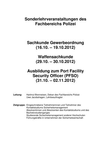 Ausbildung zum PFSO