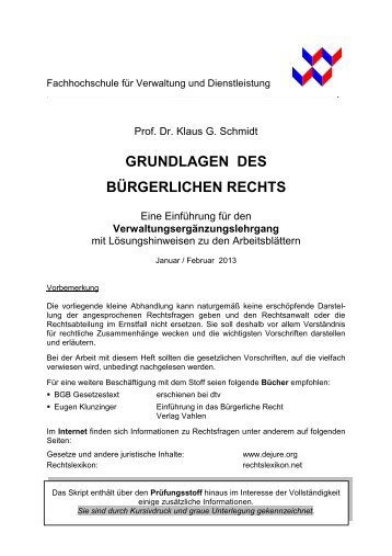 Prof. Dr. Klaus G. Schmidt - FHVD - Fachhochschule für Verwaltung ...