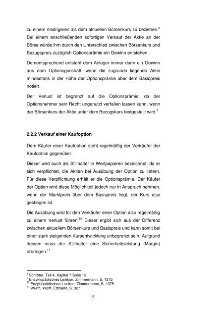 Die Besteuerung von Optionsgeschäften im Privatvermögen - FHVD ...