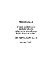 Modulkatalog Jahrgang 2009/2012 - FHVD - Fachhochschule für ...