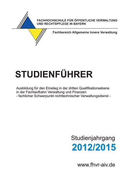 Studienjahrgang 2012/2015 - FHVR AIV